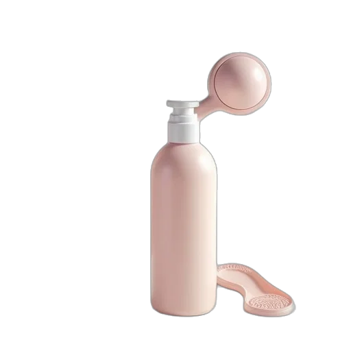 bottle, hair, 3d render, photorealistic transparent PNG cut-out