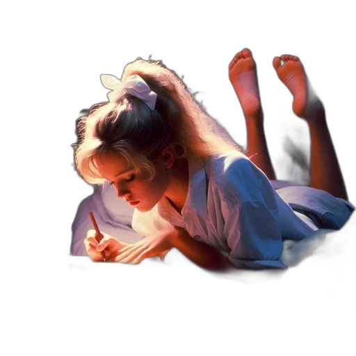 hair, shoes, photorealistic, vaporwave transparent PNG cut-out