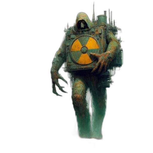 robot, mask, weapon, jacket transparent PNG cut-out