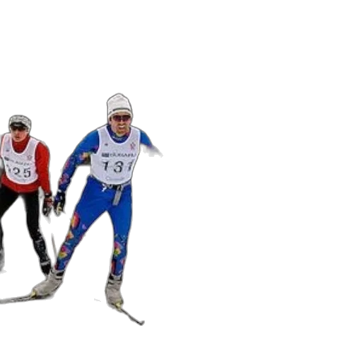 group, skiers, race, down transparent PNG cut-out