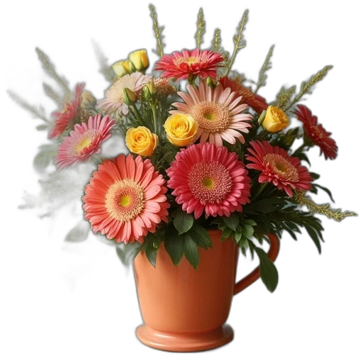 flower, crown, photorealistic, 3d render transparent PNG cut-out