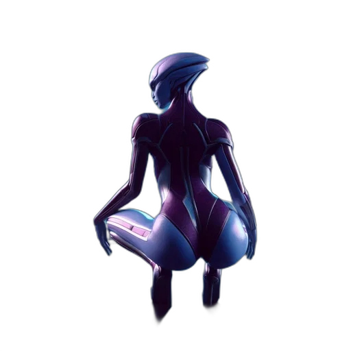 robot, dress, creature, staff transparent PNG cut-out
