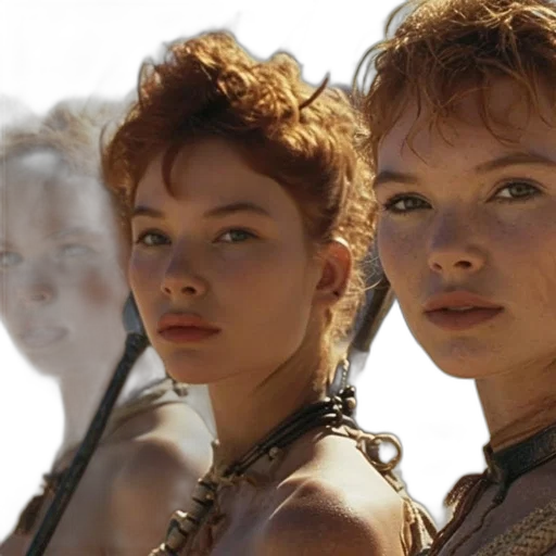 photorealistic, outer space, three, women transparent PNG cut-out