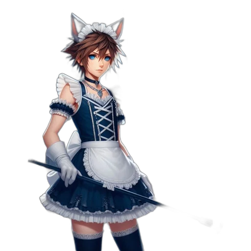 dress, staff, animal, weapon transparent PNG cut-out
