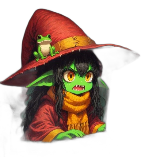 dragon, hat, staff, creature transparent PNG cut-out