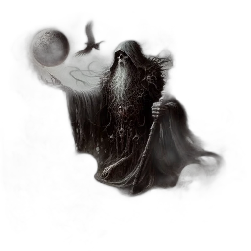 creature, dragon, mask, staff transparent PNG cut-out
