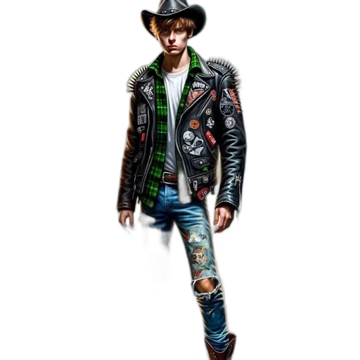 jacket, hat, concept art, photorealistic transparent PNG cut-out