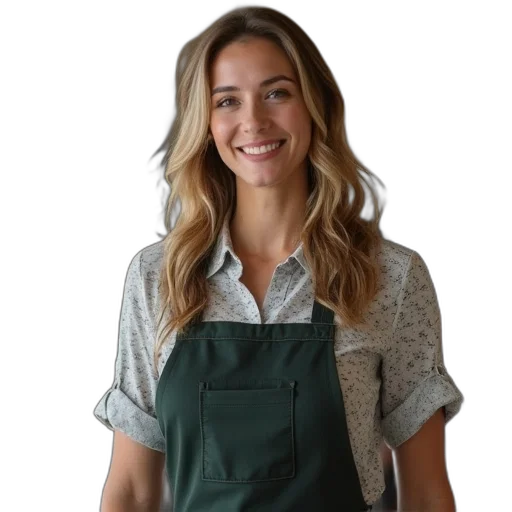 staff, dress, face, earth tones transparent PNG cut-out