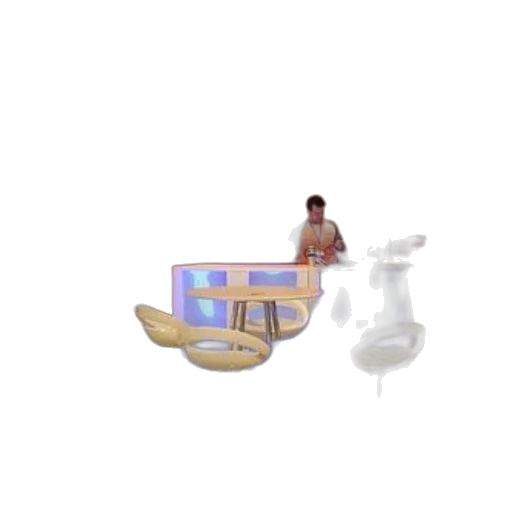 furniture, robot, 3d render, vaporwave transparent PNG cut-out