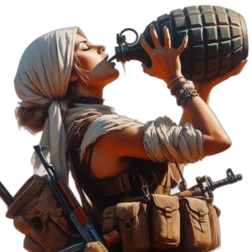 weapon, bottle, hat, concept art transparent PNG cut-out