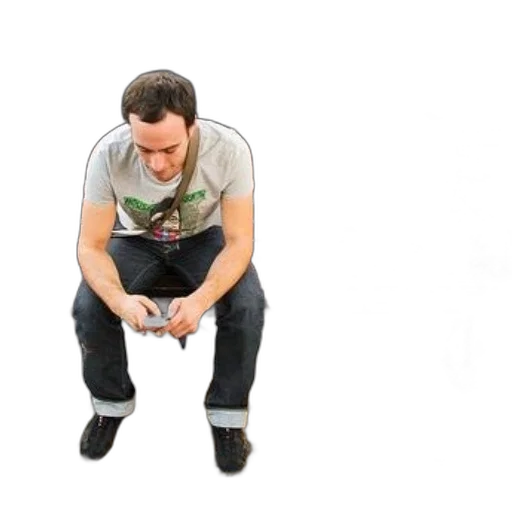 staff, furniture, man, sits transparent PNG cut-out