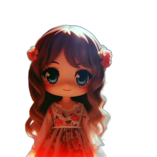dress, face, flower, staff transparent PNG cut-out