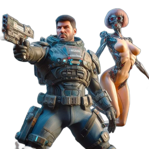weapon, staff, robot, concept art transparent PNG cut-out