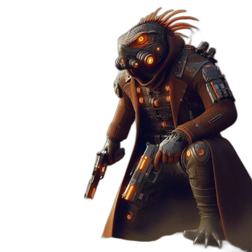 mask, creature, robot, staff transparent PNG cut-out