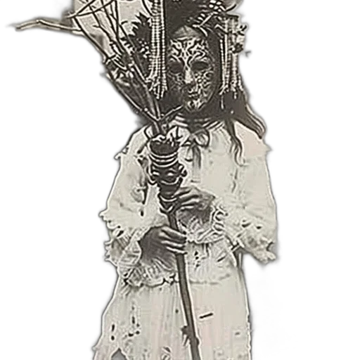 staff, mask, sword, dress transparent PNG cut-out