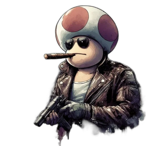 jacket, hat, staff, weapon transparent PNG cut-out