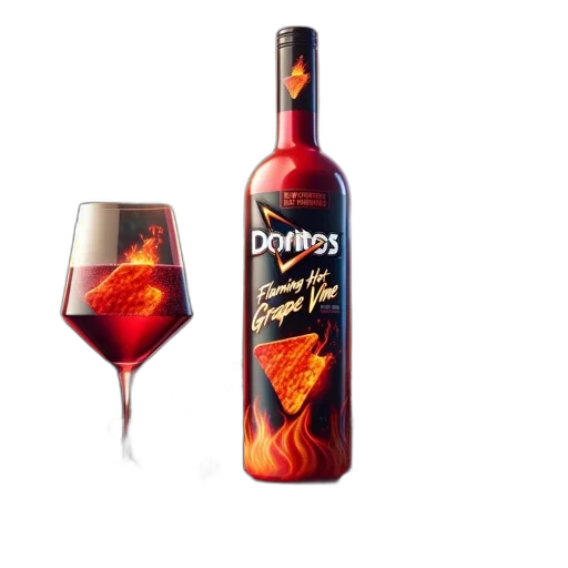 bottle, 3d render, doritos, flamin transparent PNG cut-out