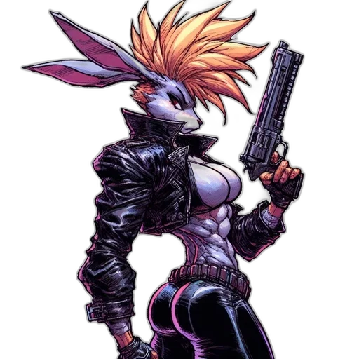 weapon, animal, staff, cyberpunk transparent PNG cut-out
