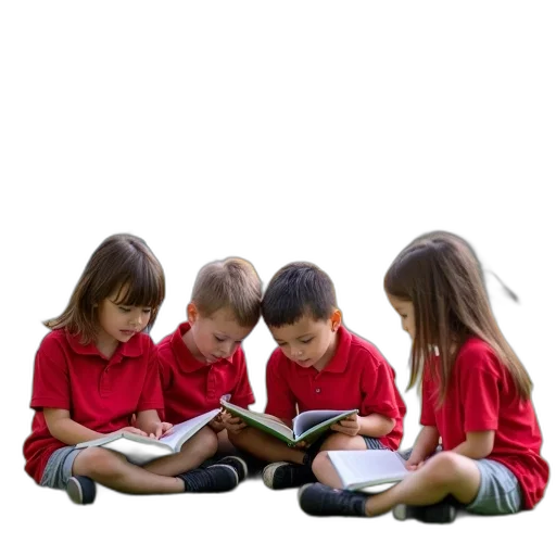 group, children, sitting, grass transparent PNG cut-out