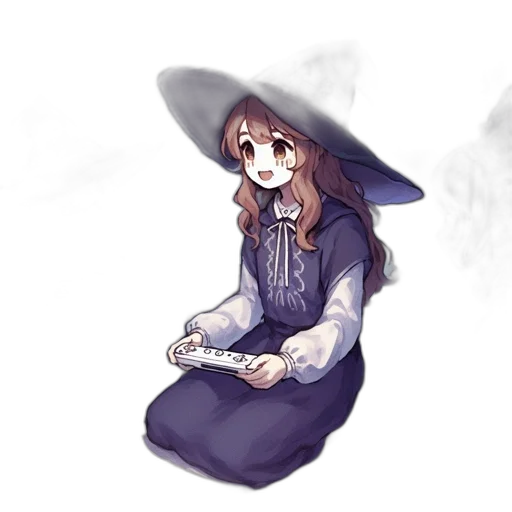hat, staff, dress, creature transparent PNG cut-out