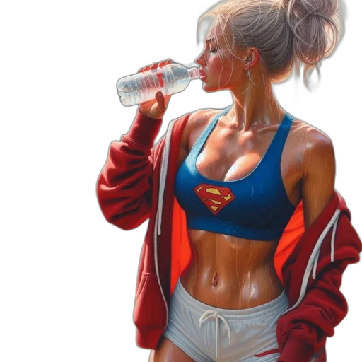 bottle, jacket, oil painting, photorealistic transparent PNG cut-out