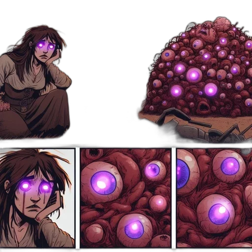 creature, hair, concept art, comic book art transparent PNG cut-out