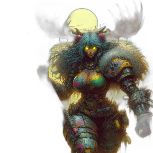 concept art, fantasy art, comic book art, cyberpunk transparent PNG cut-out