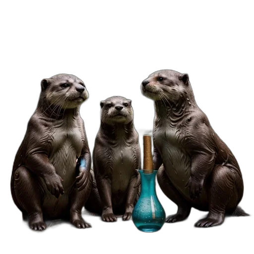 bottle, animal, staff, 3d render transparent PNG cut-out