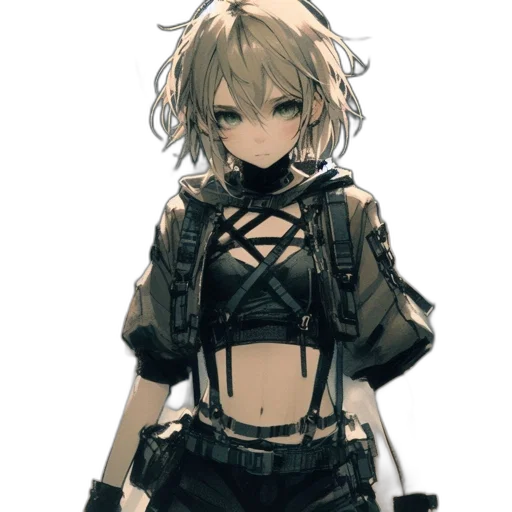 jacket, weapon, dress, staff transparent PNG cut-out