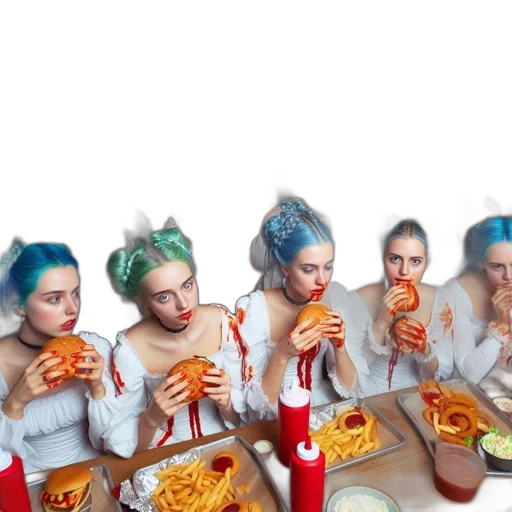 food, cyberpunk, concept art, photorealistic transparent PNG cut-out