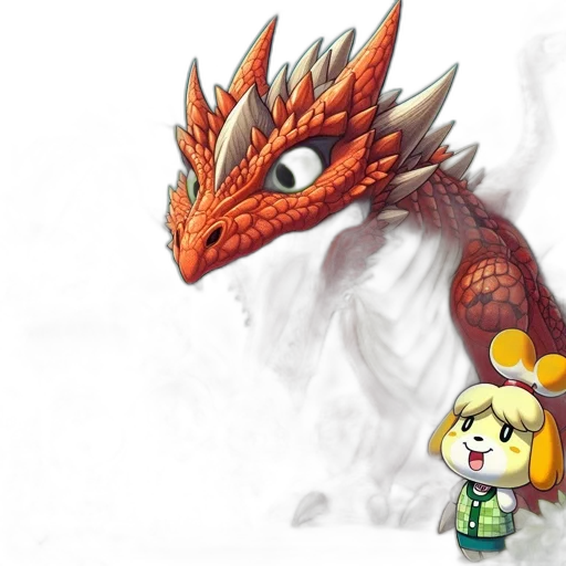 dragon, creature, staff, animal transparent PNG cut-out