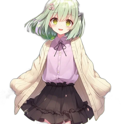 dress, staff, creature, flower transparent PNG cut-out