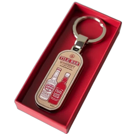 bottle, jewelry, red, keychain transparent PNG cut-out