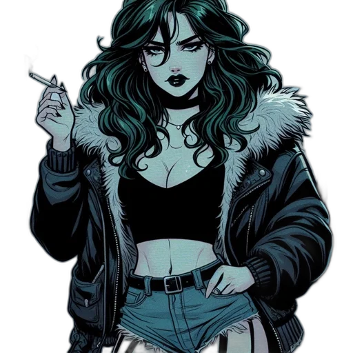 jacket, comic book art, concept art, cyberpunk transparent PNG cut-out