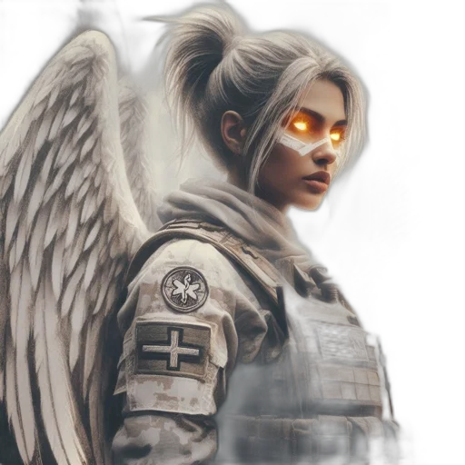 face, concept art, fantasy art, cyberpunk transparent PNG cut-out