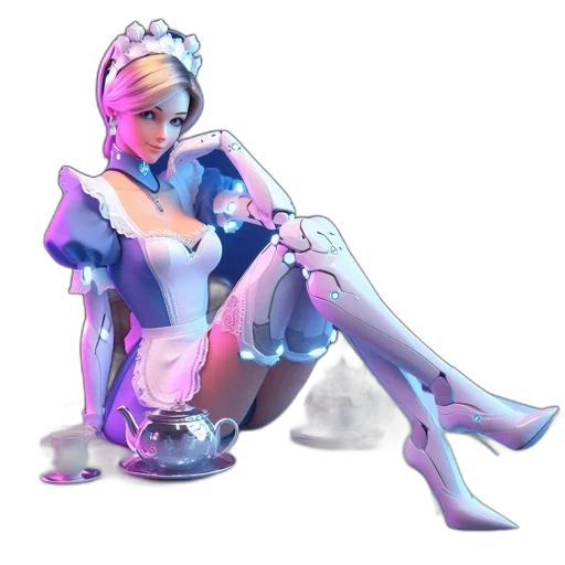 robot, weapon, staff, dress transparent PNG cut-out