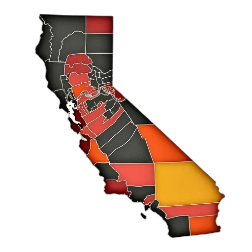 map, counties, california, vermont transparent PNG cut-out