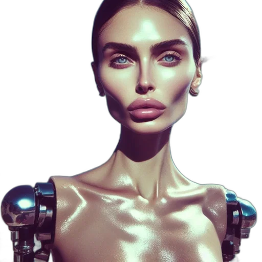 robot, face, jewelry, cyberpunk transparent PNG cut-out