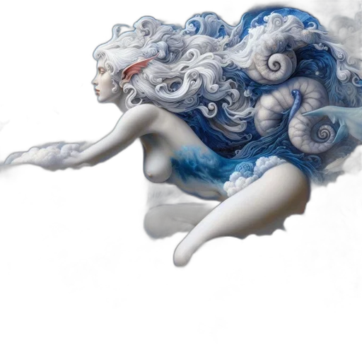 mask, dress, hair, dragon transparent PNG cut-out