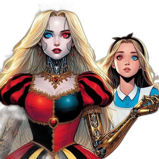 comic book art, concept art, fantasy art, two transparent PNG cut-out