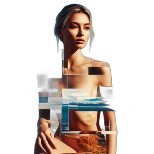dress, jewelry, face, robot transparent PNG cut-out