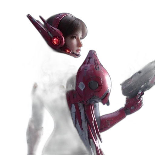 robot, weapon, concept art, cyberpunk transparent PNG cut-out