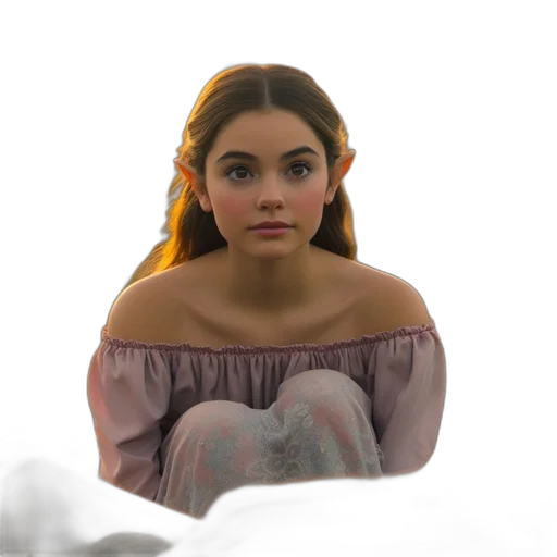 dress, crown, face, hair transparent PNG cut-out