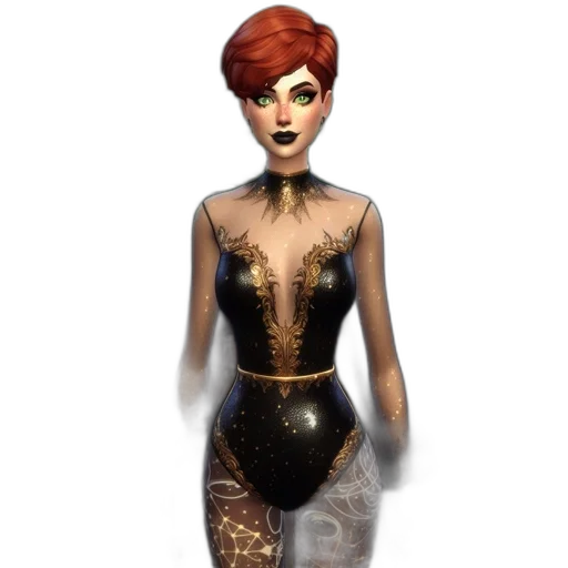 dress, jewelry, staff, concept art transparent PNG cut-out