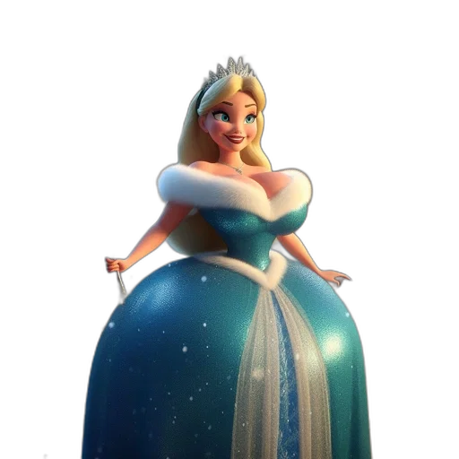 dress, crown, 3d render, concept art transparent PNG cut-out