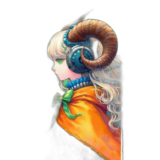 dragon, mask, staff, hair transparent PNG cut-out