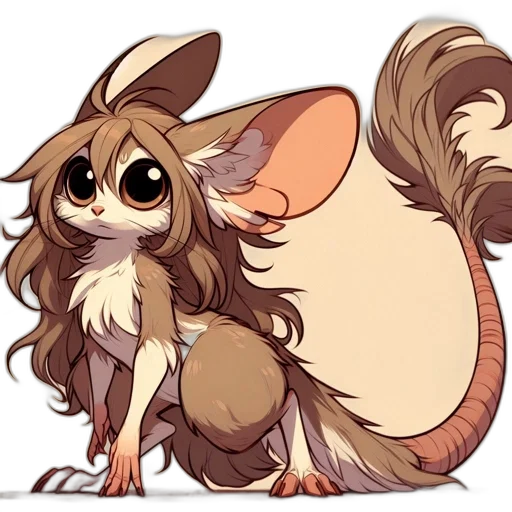 creature, staff, hair, animal transparent PNG cut-out