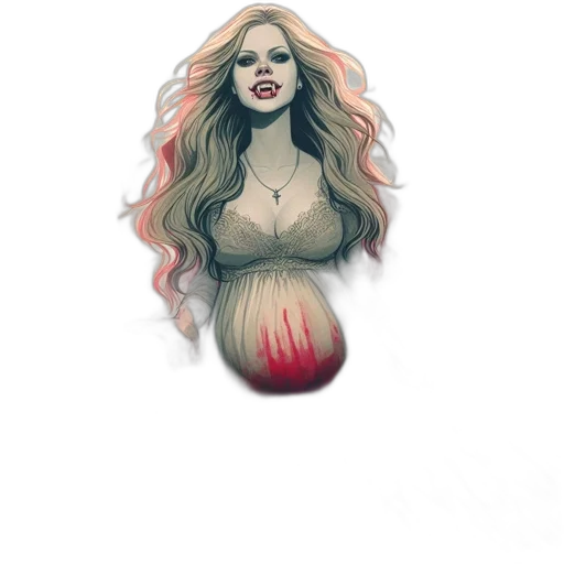 dress, hair, creature, watercolor transparent PNG cut-out