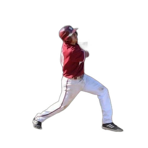 baseball, player, red, uniform transparent PNG cut-out