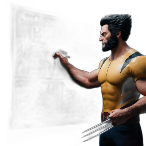 sword, hair, concept art, 3d render transparent PNG cut-out